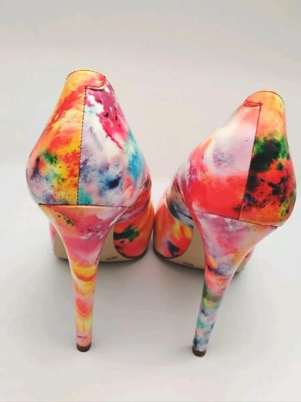 BCBGeneration Multicolor Watercolor Print Platform Pumps Size 8.5